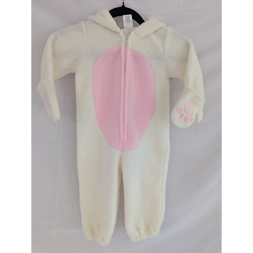 Old Navy Cream and Pink Fuzzy Animal Onesie Costume